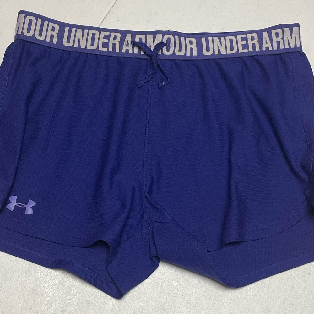 Under Armour Women's Small Purple Athletic Running Yoga 3” Shorts - Picture 2 of 9